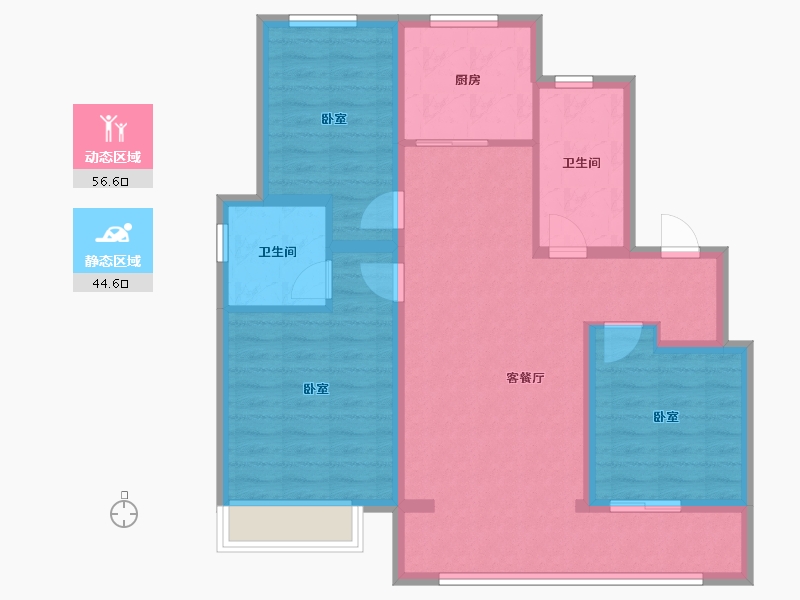 山东省-济南市-海信观澜-90.42-户型库-动静分区