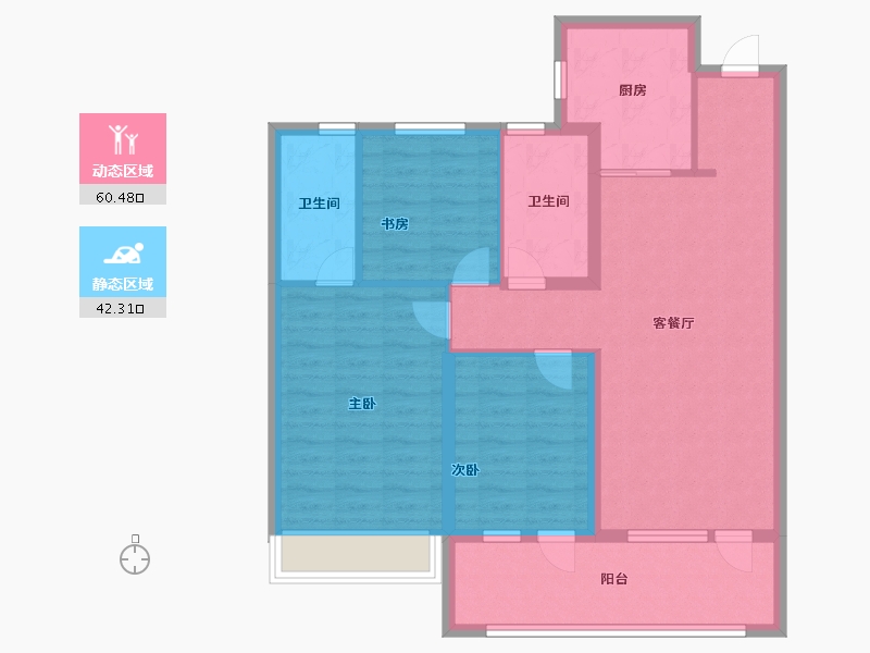 山东省-青岛市-华新园·央和府-92.00-户型库-动静分区