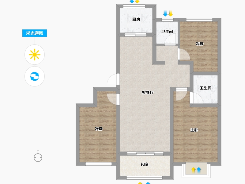 山东省-聊城市-阳谷贵和园小区-78.15-户型库-采光通风