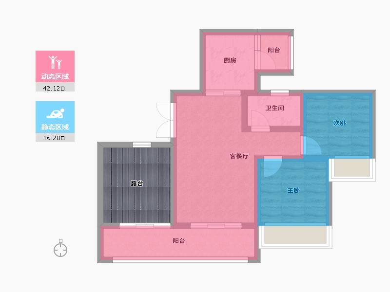 四川省-宜宾市-南屏之星-60.00-户型库-动静分区