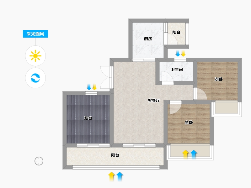 四川省-宜宾市-南屏之星-60.00-户型库-采光通风