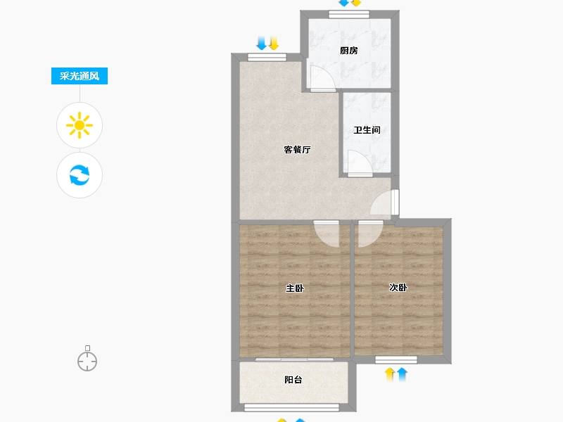 山东省-青岛市-浮山后四小区-东区-55.00-户型库-采光通风