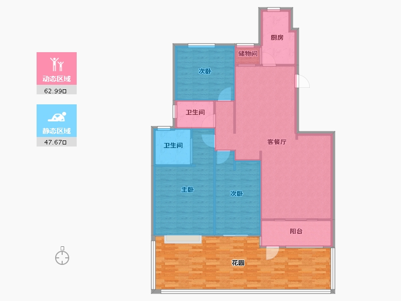 江苏省-南京市-东方龙湖湾东湖苑-108.21-户型库-动静分区