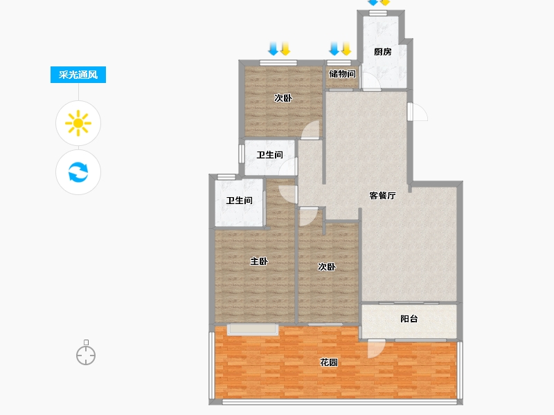 江苏省-南京市-东方龙湖湾东湖苑-108.21-户型库-采光通风