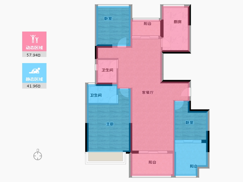 广东省-汕头市-招商·雍颐湾前岸-88.80-户型库-动静分区