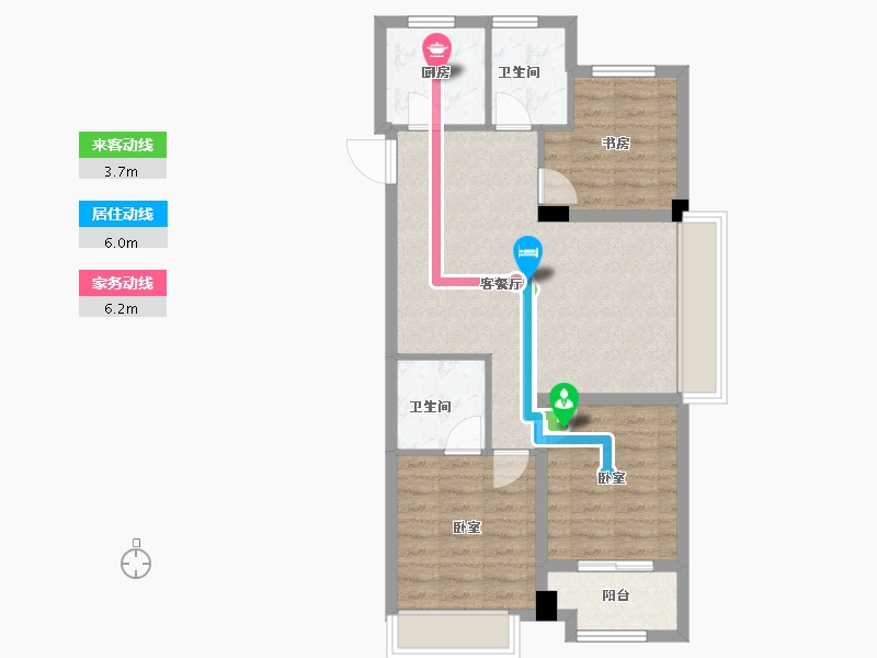 浙江省-杭州市-棠颂大院-72.92-户型库-动静线