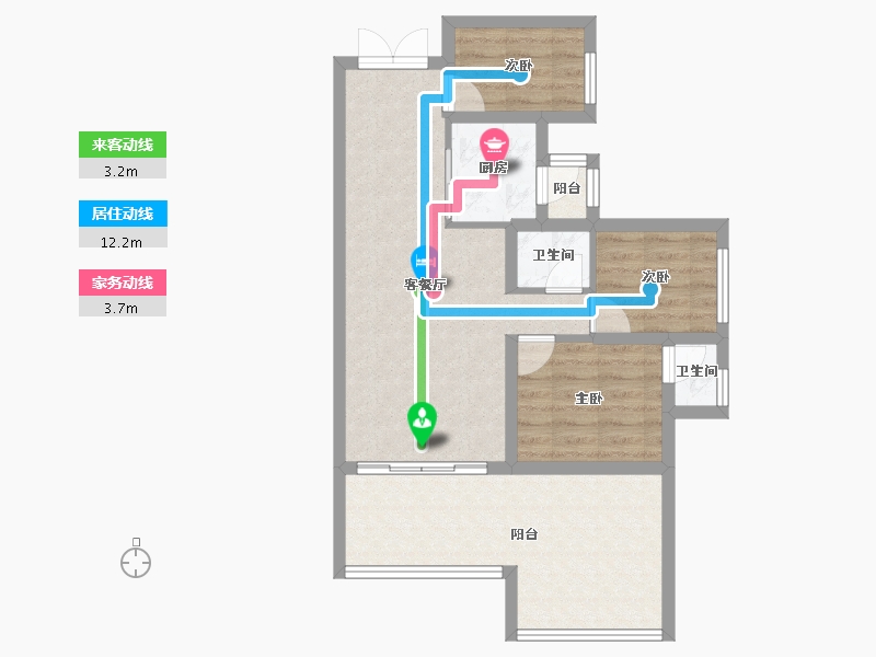 四川省-宜宾市-远达·时光里-70.01-户型库-动静线