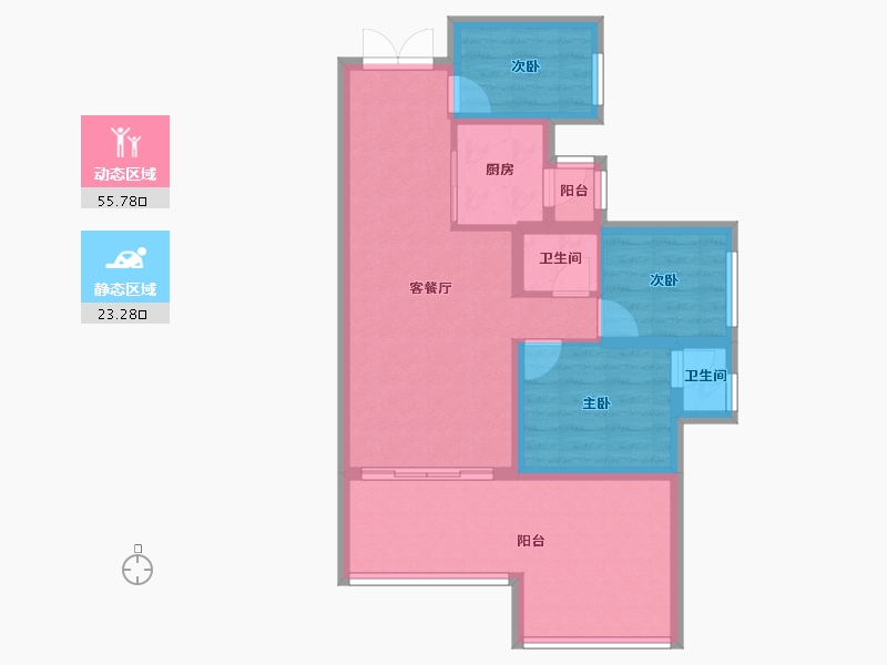 四川省-宜宾市-远达·时光里-70.01-户型库-动静分区