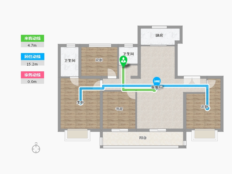 陕西省-宝鸡市-泰森铂悦公馆-102.00-户型库-动静线