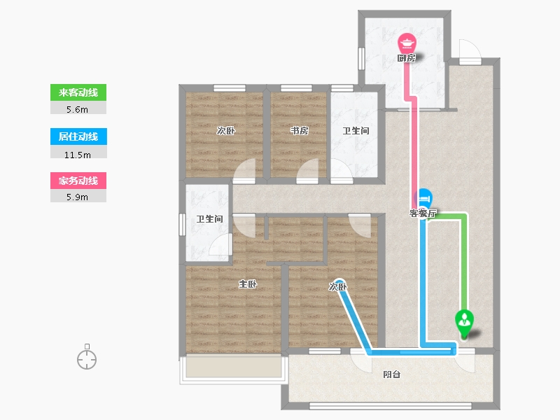 山东省-青岛市-华新园·央和府-114.40-户型库-动静线