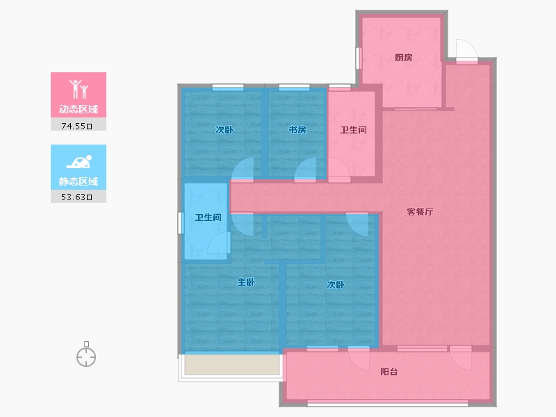 山东省-青岛市-华新园·央和府-114.40-户型库-动静分区