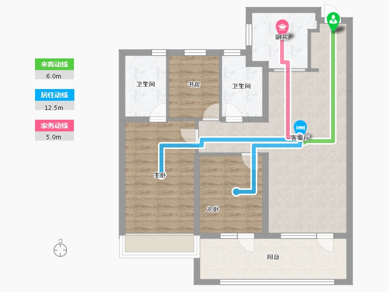 山东省-青岛市-华新园·央和府-88.00-户型库-动静线