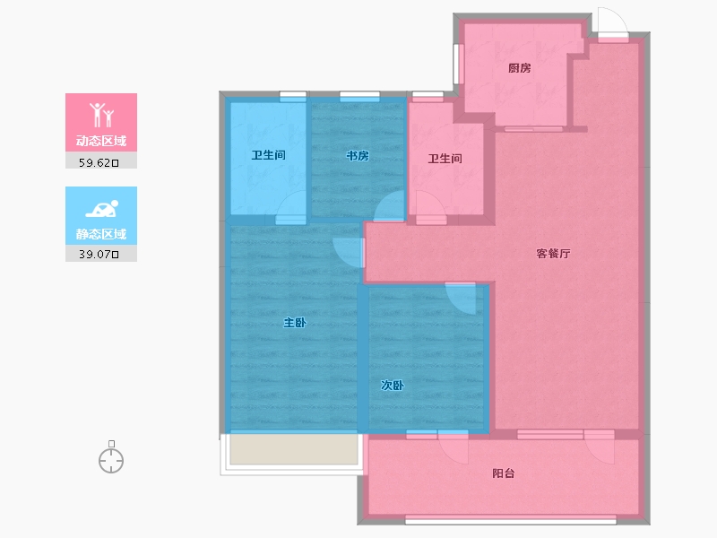 山东省-青岛市-华新园·央和府-88.00-户型库-动静分区