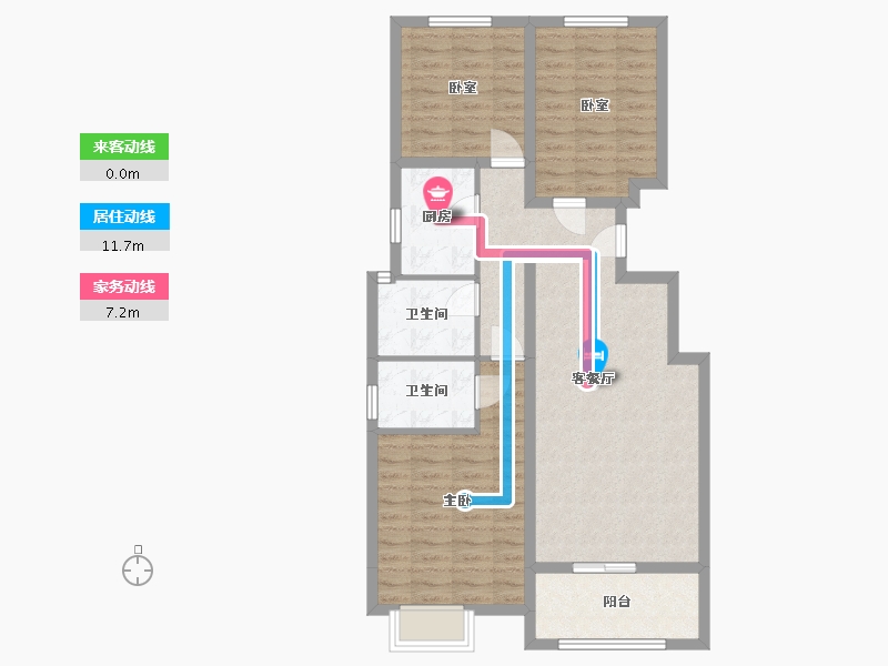 河北省-邢台市-凯旋城小区-96.33-户型库-动静线