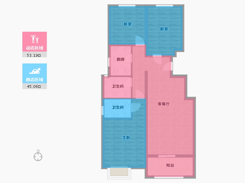 河北省-邢台市-凯旋城小区-96.33-户型库-动静分区