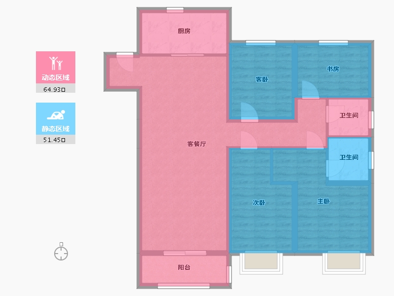 河北省-石家庄市-融创·时代中心-120.00-户型库-动静分区