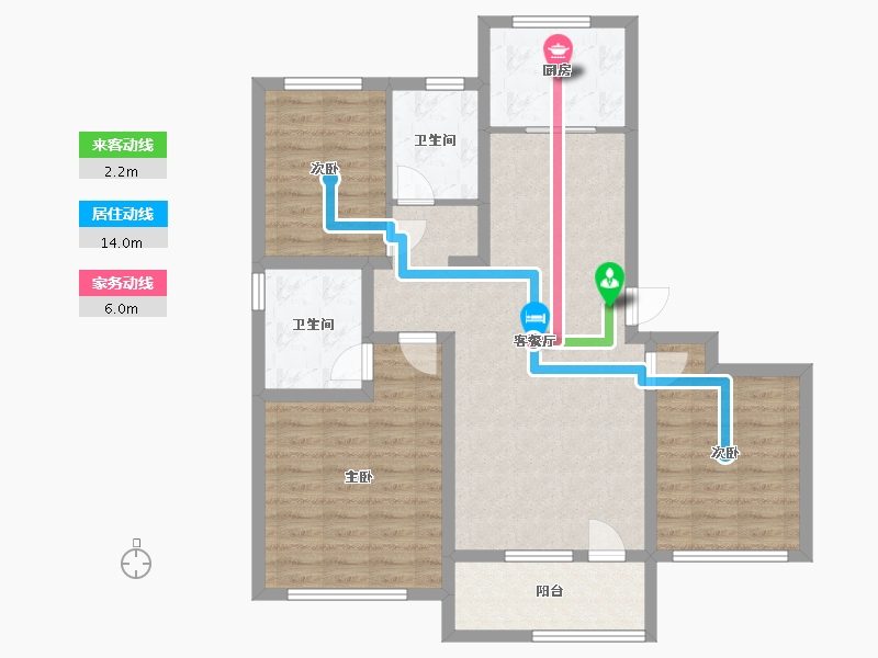 山东省-威海市-威高新城·信和苑-94.38-户型库-动静线