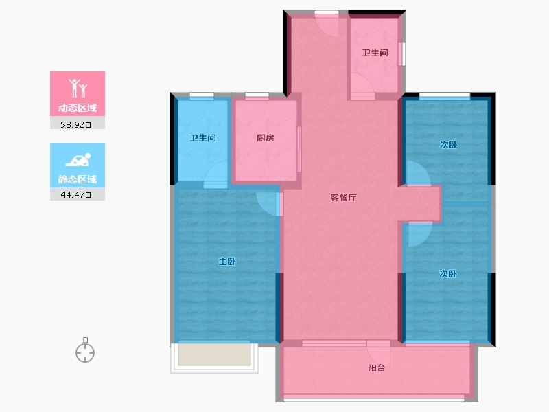 山东省-聊城市-莘县汇丰·陶然居-91.82-户型库-动静分区