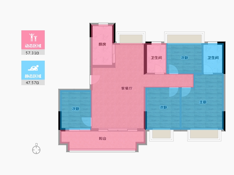 福建省-南平市-建发·叁里云庐-94.77-户型库-动静分区