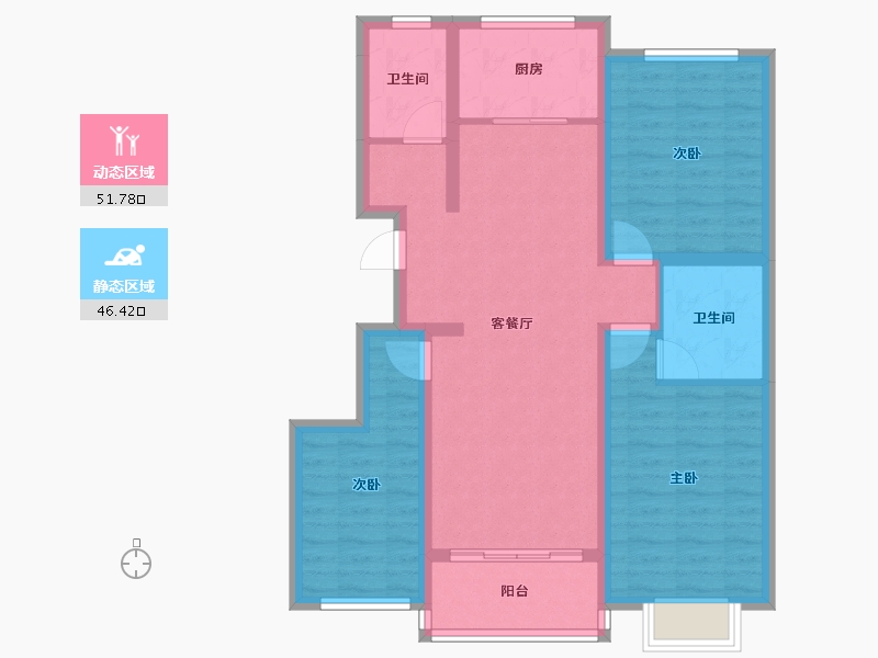 山东省-聊城市-阳谷贵和园小区-87.10-户型库-动静分区