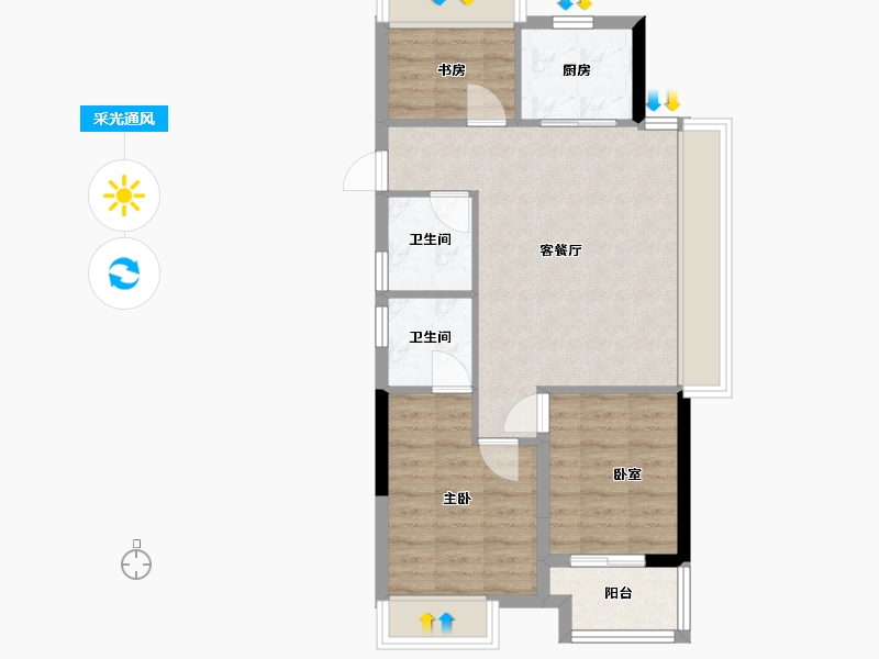 浙江省-杭州市-悦荣湾-87.00-户型库-采光通风