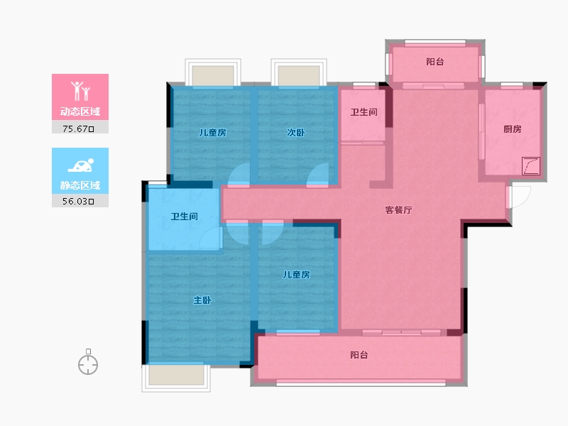 湖南省-湘潭市-黄金时代-143.00-户型库-动静分区