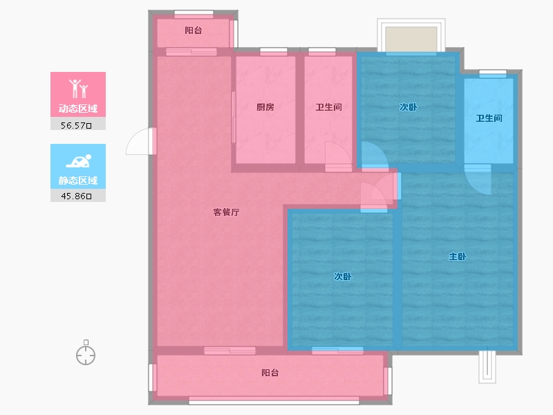 江西省-宜春市-住总·雍景园-101.00-户型库-动静分区