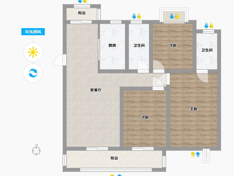 江西省-宜春市-住总·雍景园-101.00-户型库-采光通风