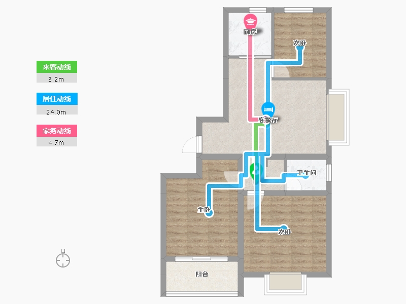 山东省-聊城市-阳谷贵和园小区-70.45-户型库-动静线