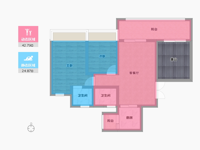 四川省-宜宾市-南屏之星-68.01-户型库-动静分区