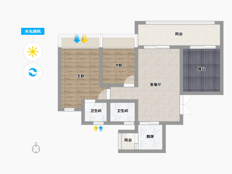 四川省-宜宾市-南屏之星-68.01-户型库-采光通风