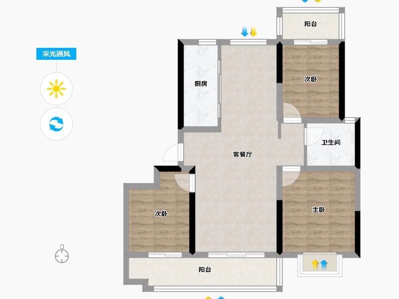 山东省-聊城市-世家·学府里-82.29-户型库-采光通风