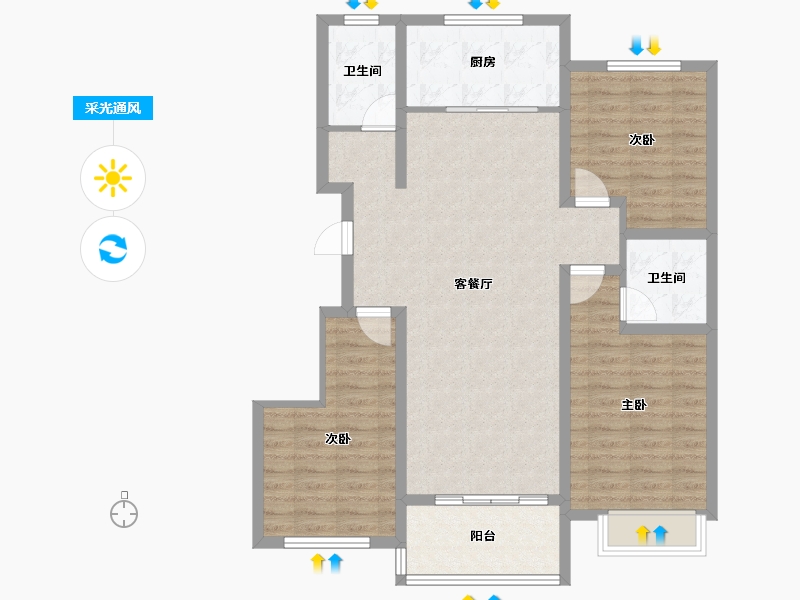 山东省-聊城市-阳谷贵和园小区-98.11-户型库-采光通风