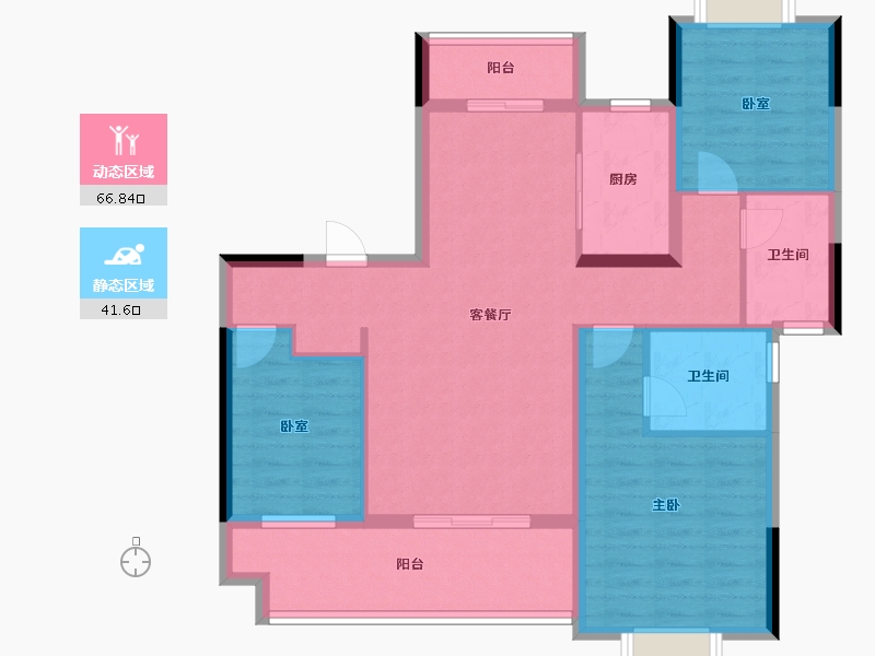 江西省-上饶市-东投·壹中华府-96.81-户型库-动静分区