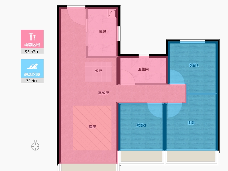 甘肃省-兰州市-龙湖·天璞-78.41-户型库-动静分区