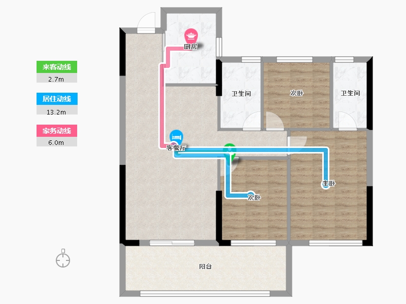 湖北省-黄冈市-城投玲珑家园-99.67-户型库-动静线