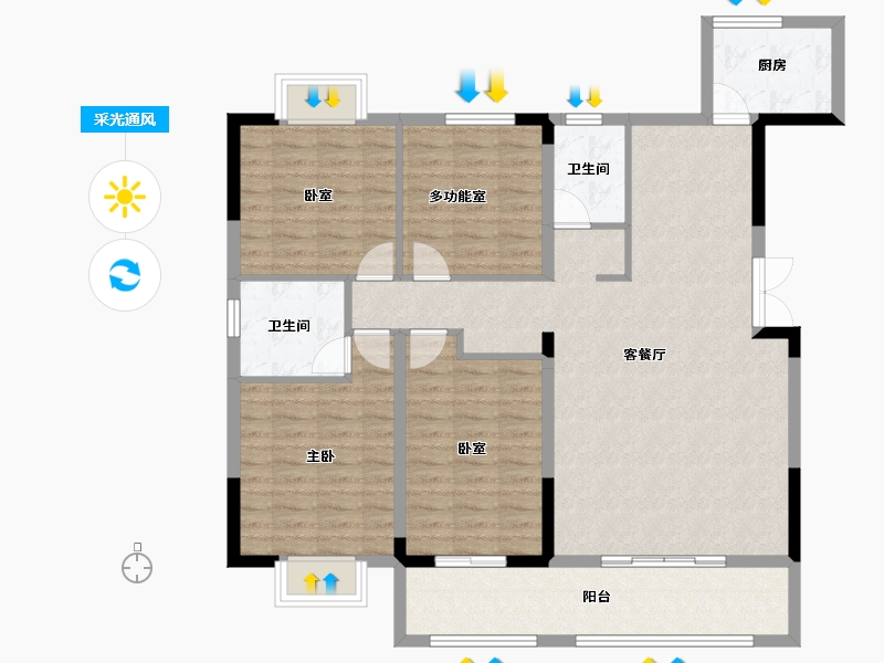 江西省-萍乡市-汇恒·萍湖湾-117.00-户型库-采光通风