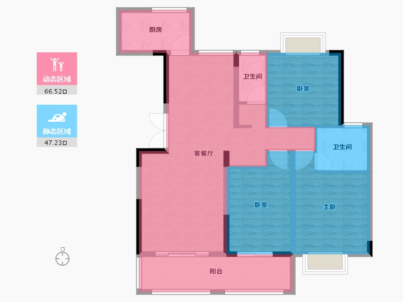 江西省-萍乡市-汇恒·萍湖湾-102.40-户型库-动静分区