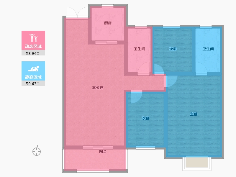 河南省-漯河市-坤恒·金色年华-97.60-户型库-动静分区