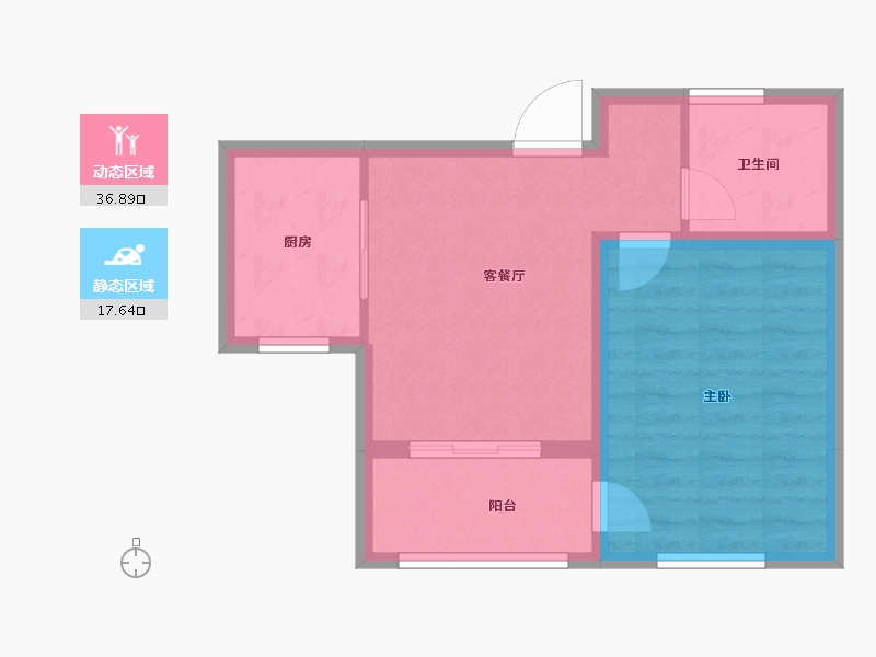 江苏省-扬州市-万科时代风华-48.71-户型库-动静分区