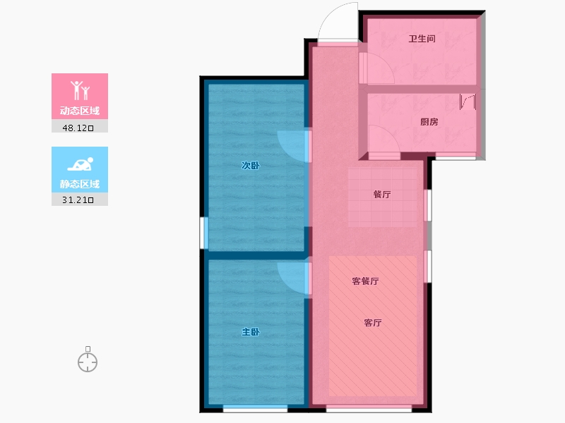 西藏自治区-拉萨市-泰林黄河馨苑二期-70.48-户型库-动静分区