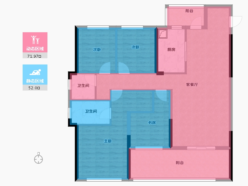 湖北省-黄冈市-城投玲珑家园-110.53-户型库-动静分区