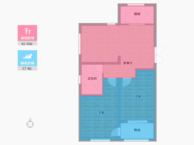 江苏省-扬州市-万科时代风华-71.54-户型库-动静分区