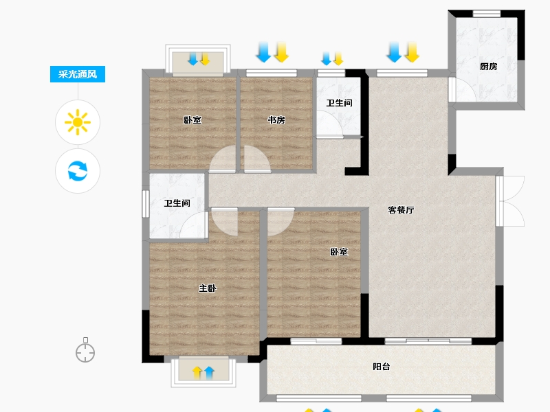 江西省-萍乡市-汇恒·萍湖湾-117.00-户型库-采光通风