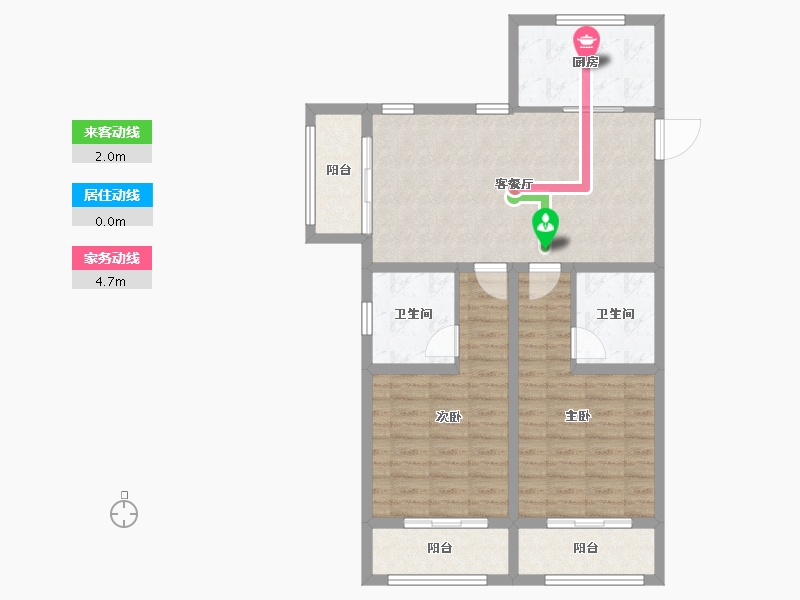 江苏省-扬州市-万科时代风华-85.43-户型库-动静线