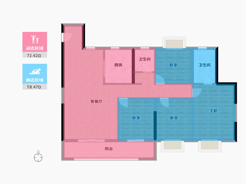 江西省-吉安市-红星九颂时代城-118.87-户型库-动静分区