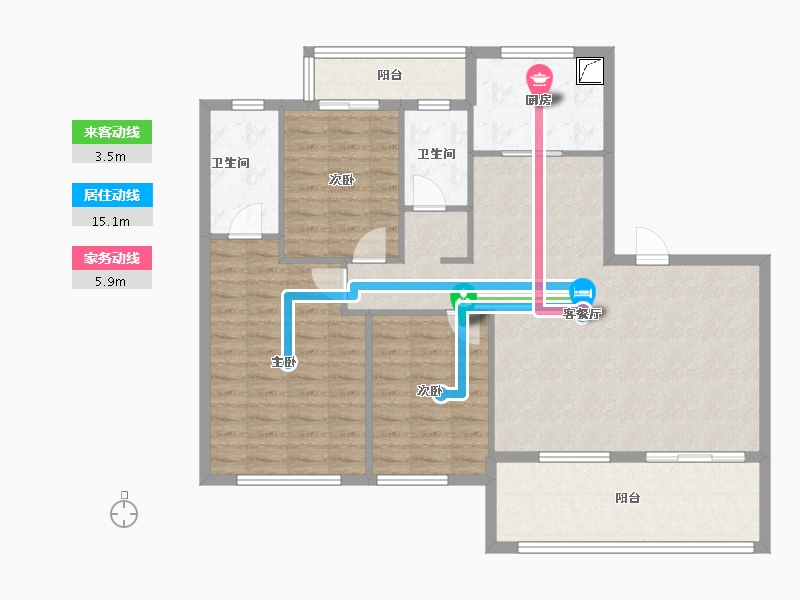 湖北省-黄冈市-城投玲珑家园-111.25-户型库-动静线