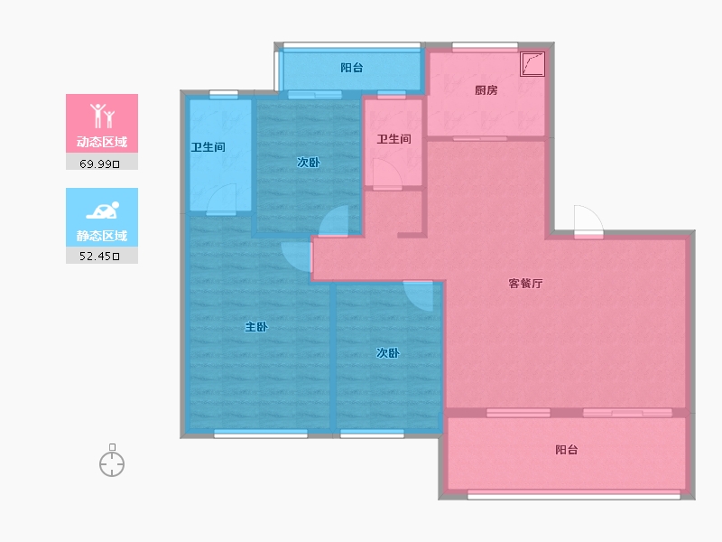 湖北省-黄冈市-城投玲珑家园-111.25-户型库-动静分区