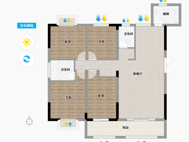 江西省-萍乡市-汇恒·萍湖湾-117.00-户型库-采光通风