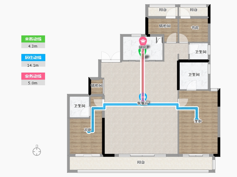 广东省-广州市-保利湖光悦色-160.00-户型库-动静线